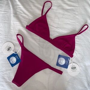 Tori Praver Magenta Bikini Set